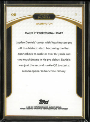2024 Topps Now Rookie QB Jayden Daniels RC Gold Frame /99 