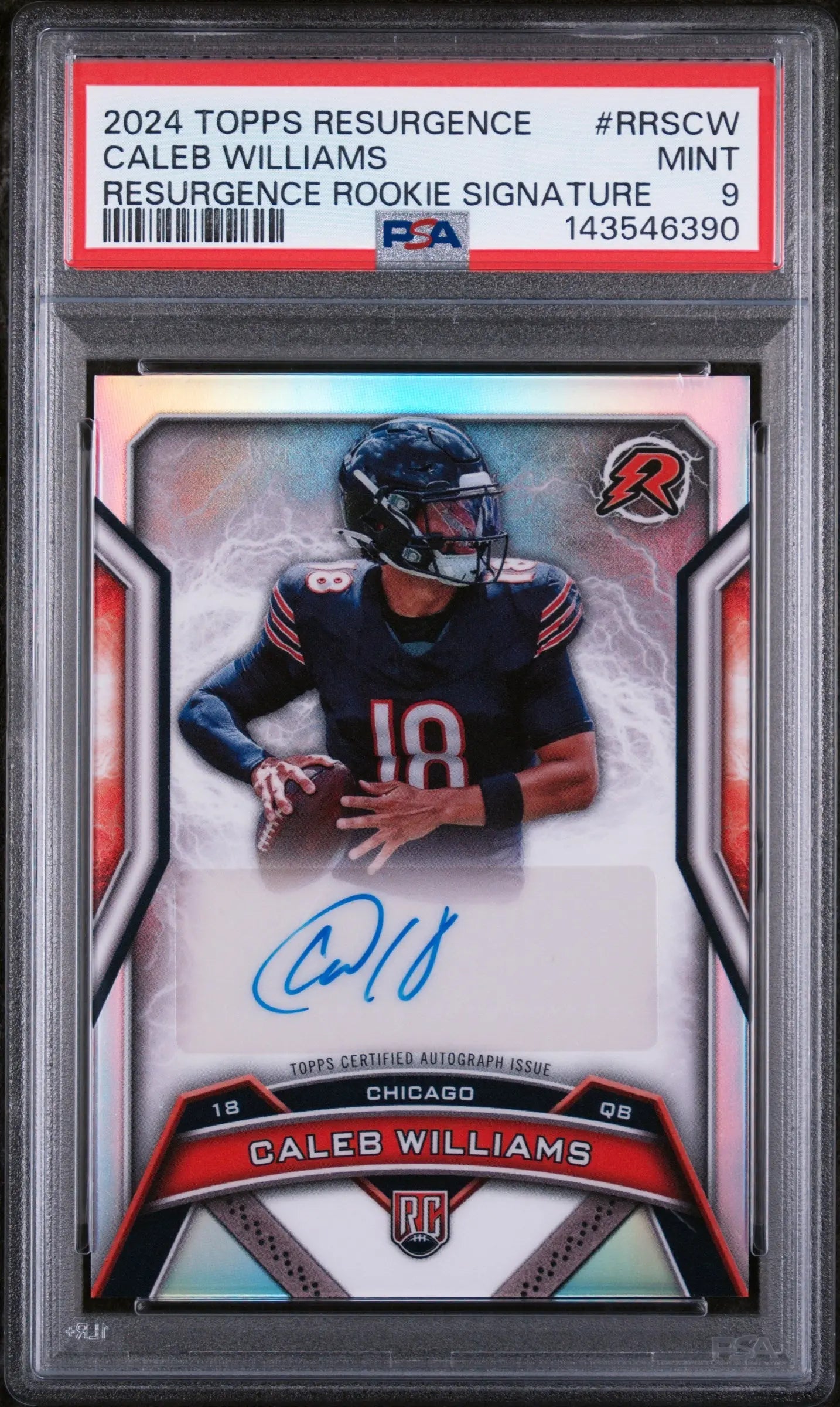 2024 Topps Resurgence Resurgence Rookie Autograph Auto Caleb Williams RC PSA 9 