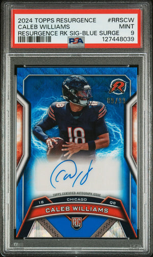 2024 Topps Resurgence Rookie Autograph Caleb Williams Auto Blue Surge /99 PSA 9 