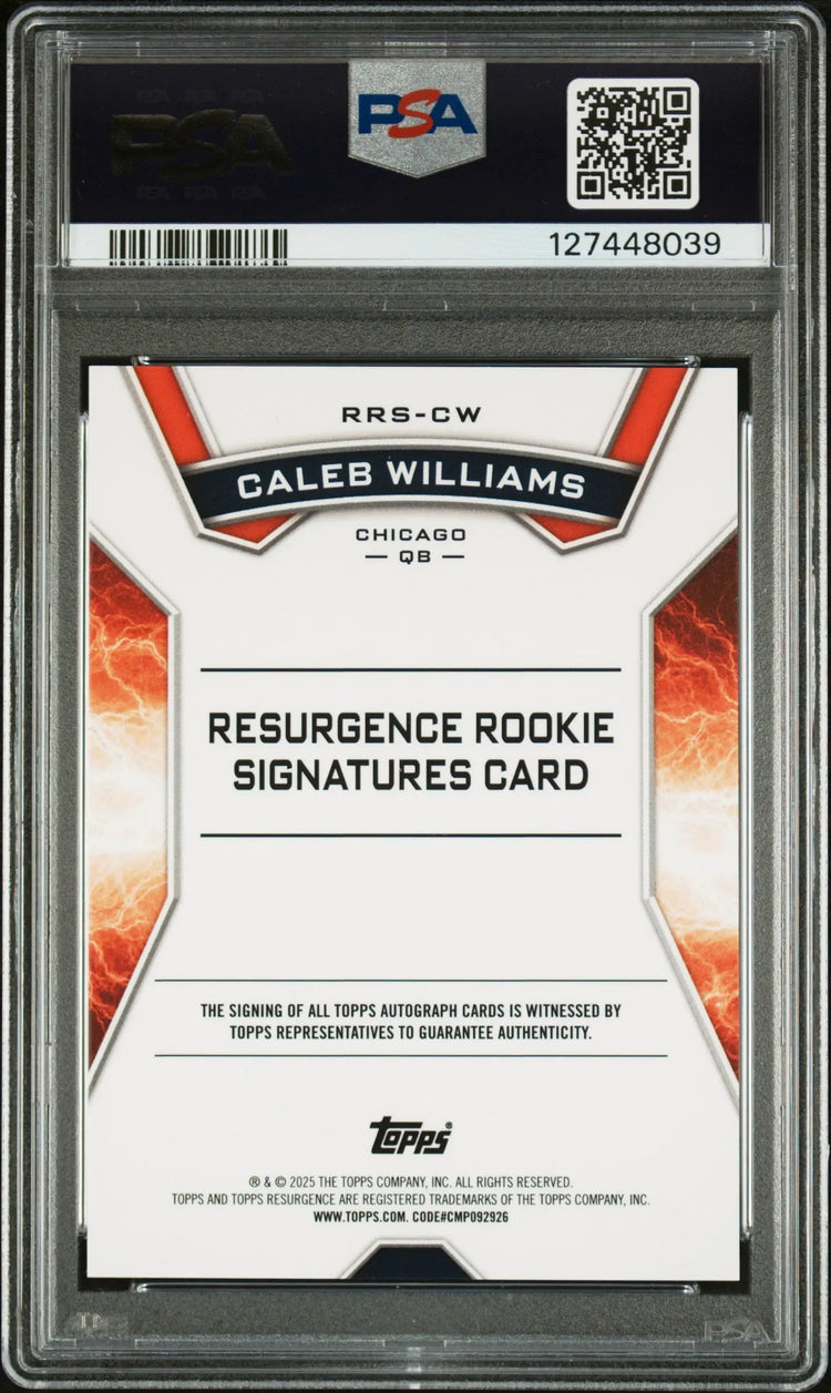 2024 Topps Resurgence Rookie Autograph Caleb Williams Auto Blue Surge /99 PSA 9 