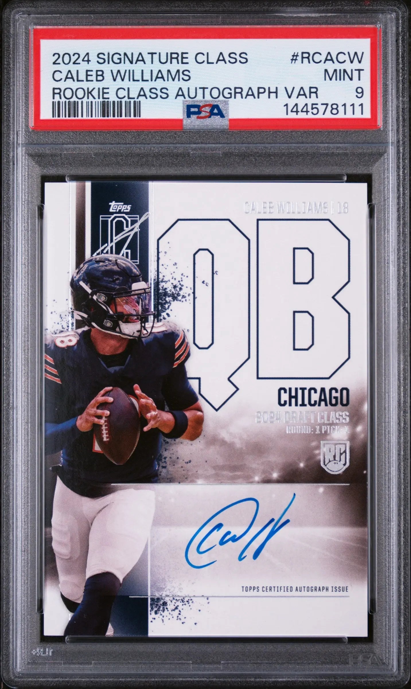 2024 Topps Signature Class Rookie Autograph Caleb Williams Auto RC PSA 9 