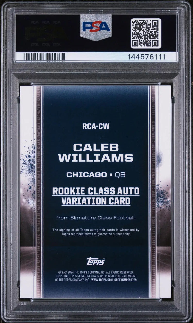 2024 Topps Signature Class Rookie Autograph Caleb Williams Rookie Auto RC PSA 9 