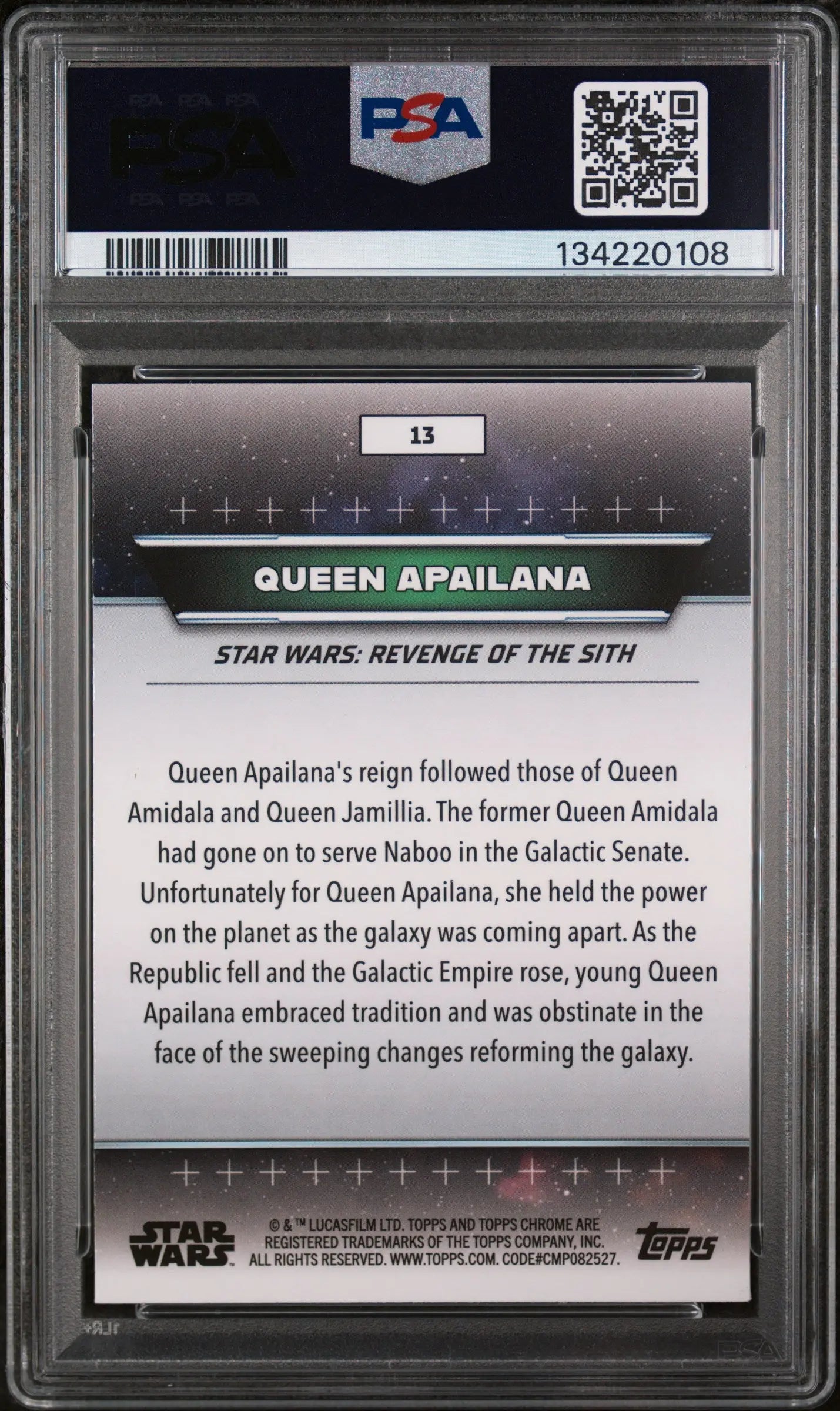 2024 Topps Star Wars Hyperspace Queen Apailana #13 PSA 10 