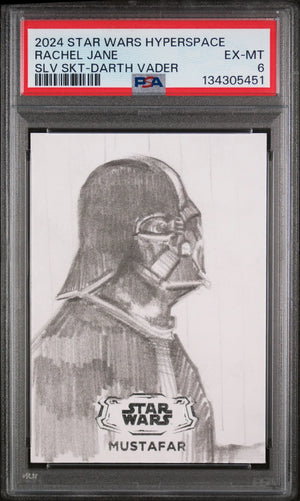2024 Topps Star Wars Hyperspace Sketch Card Darth Vader by Rachel Jane PSA 6 