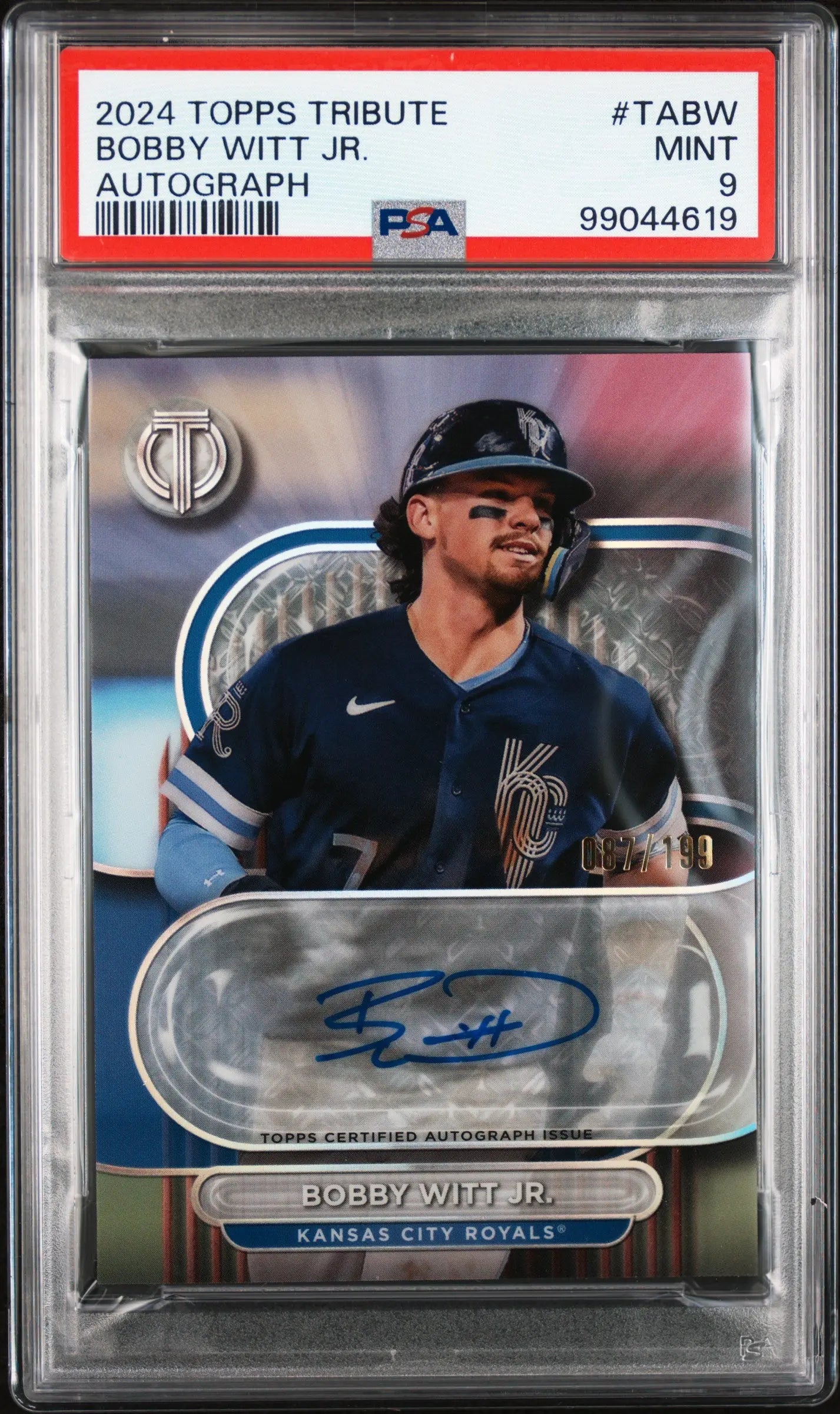2024 Topps Tribute Tribute Autographs Bobby Witt Jr. Auto /199 PSA 9 