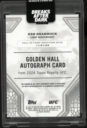 2024 Topps UFC Royalty Golden Hall Ken Shamrock Autograph /5 