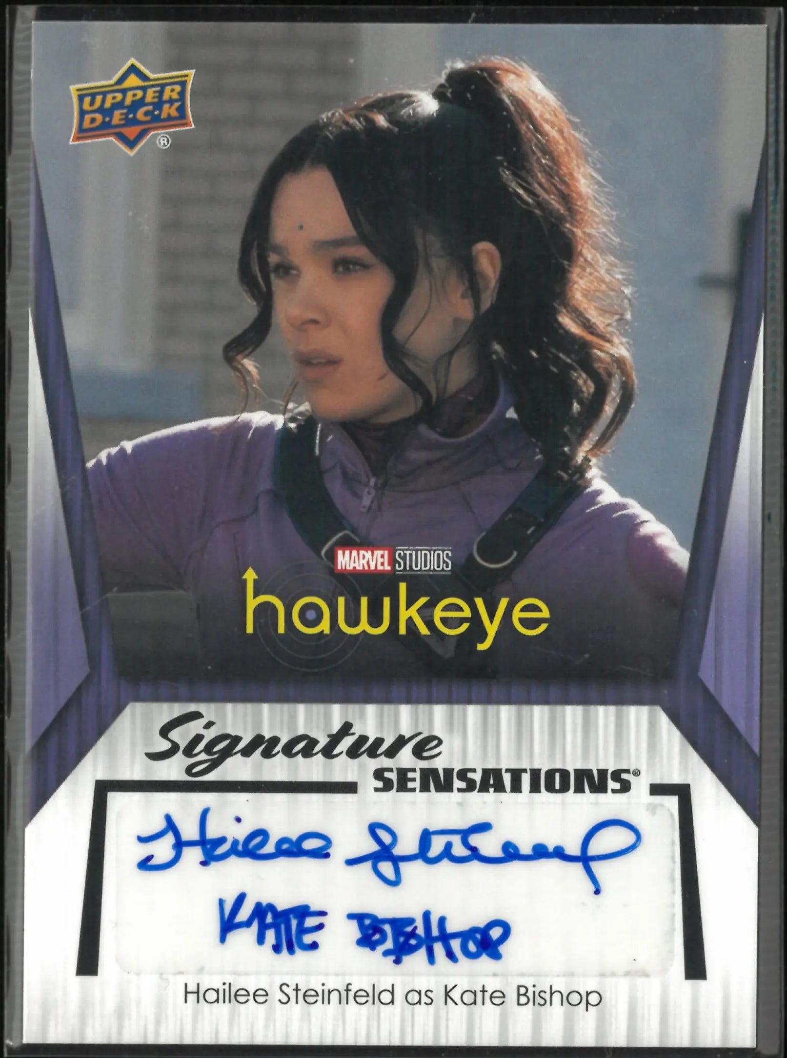 2024 UD Marvel Hawkeye Signature Sensations Hailee Steinfield as Kate Bishop Auto 