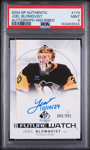 2024 UD SP Auth Future Watch Rookie Joel Blomqvist Autograph Inscribed/999 PSA 9 