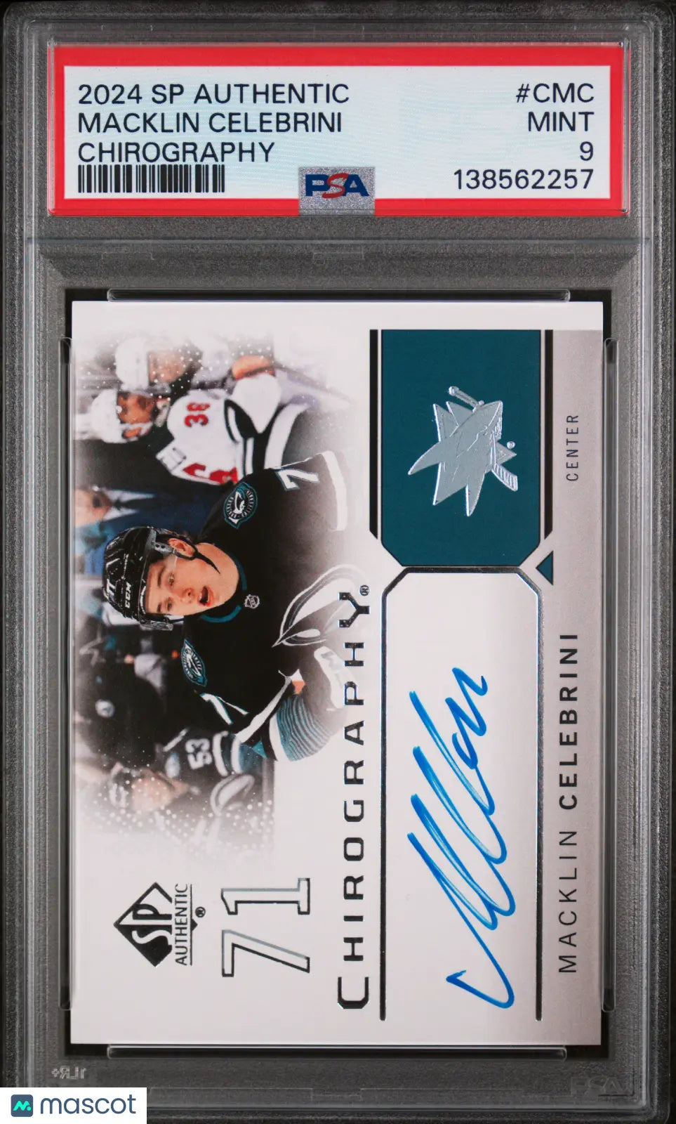 2024 UD SP Authentic Chirography Macklin Celebrini RC Auto PSA 9 #CMC 