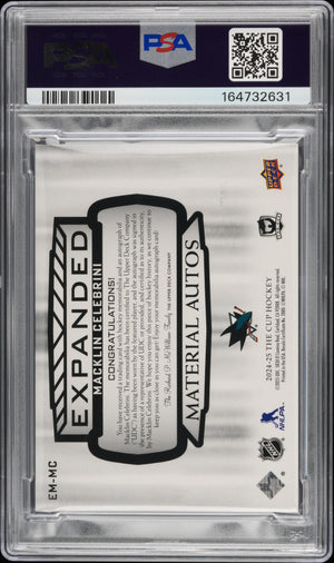 2024 UD The Cup Expanded Rookie Material Autos Macklin Celebrini /15 PSA 8 