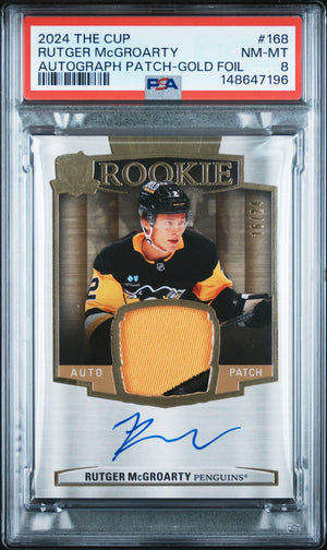 2024 UD The Cup Rutger McGroarty RC Rookie Patch Auto Gold Foil PSA 8 /24 