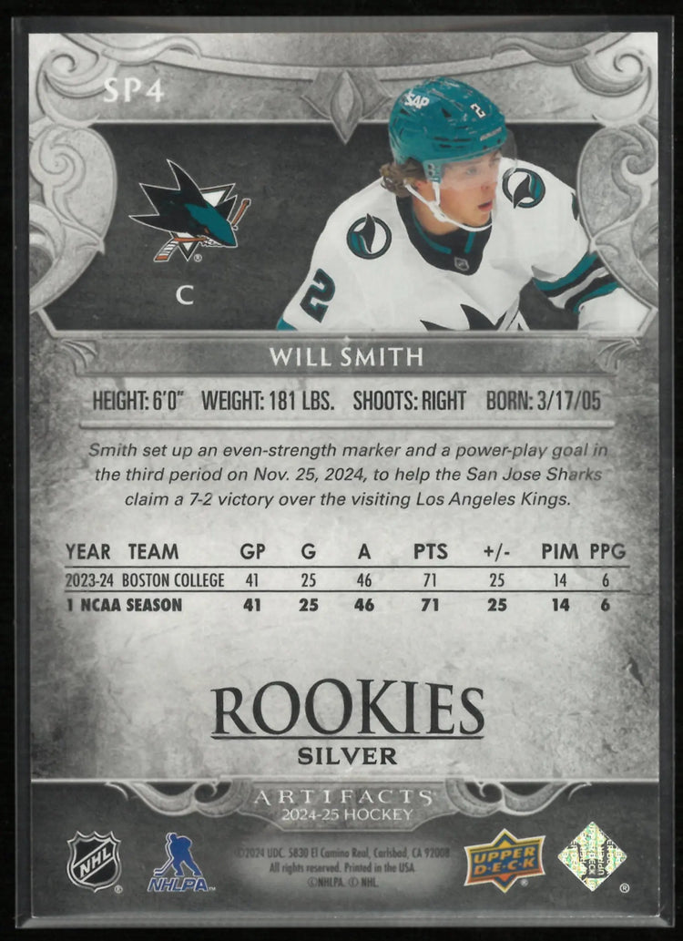 2024 Upper Deck Artifacts Rookies Silver Will Smith 125/199 