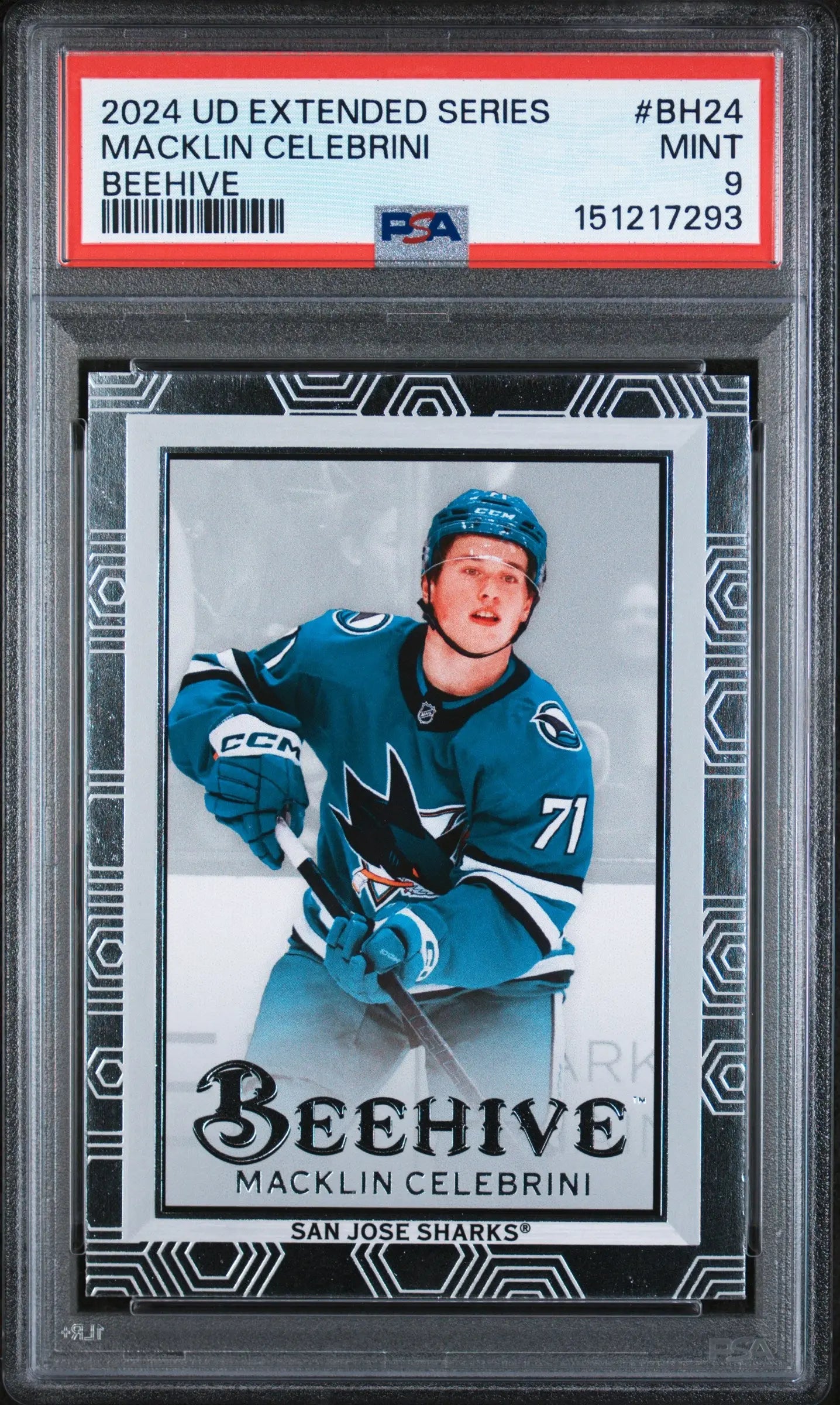 2024 Upper Deck Extended Series Beehive Macklin Celebrini #BH24 PSA 9 