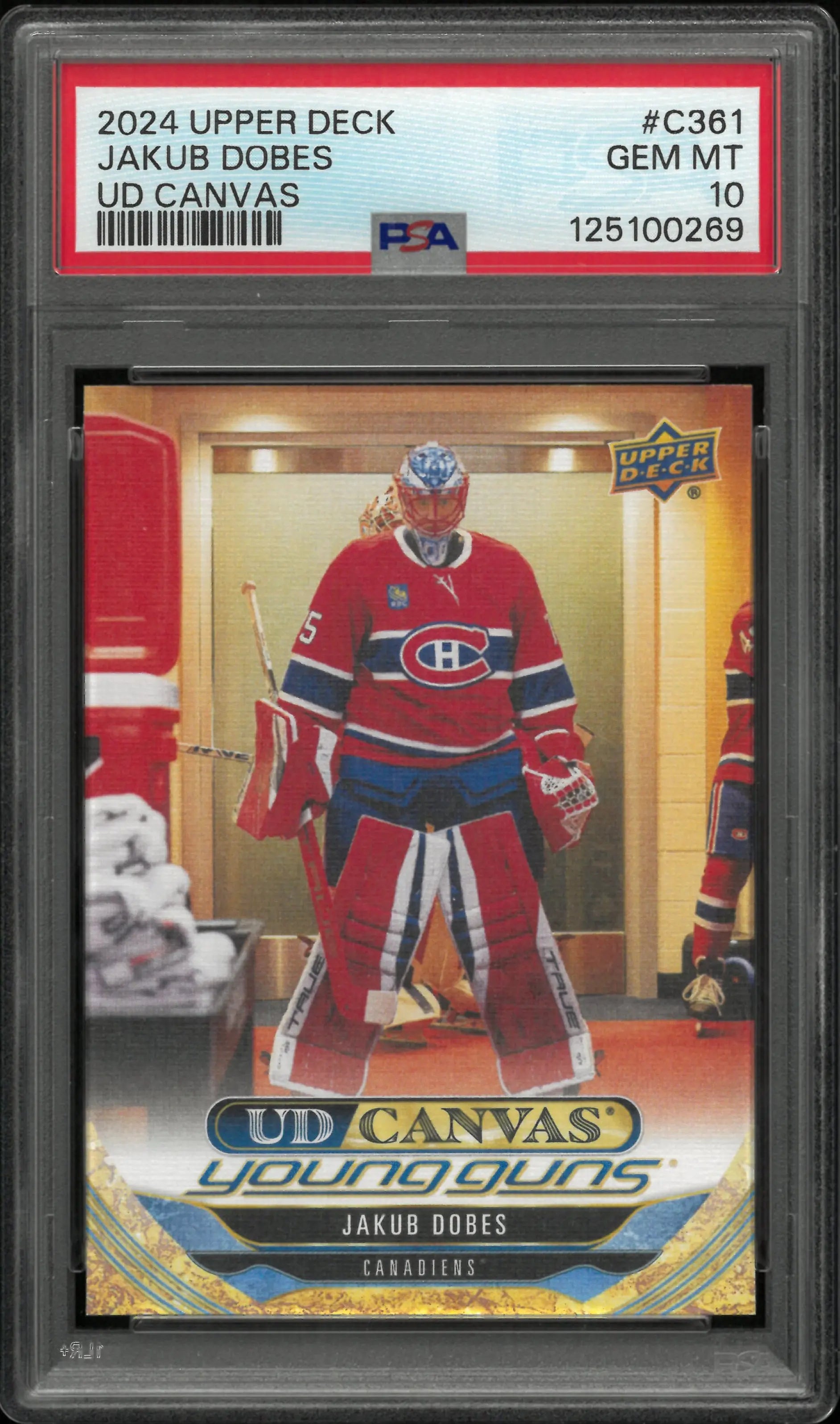 2024 Upper Deck Extended Series UD Canvas Jakub Dobes Young Guns RC PSA 10 