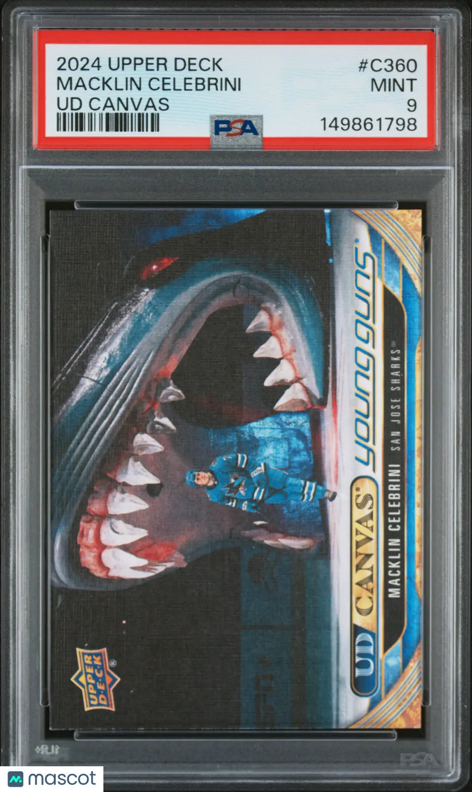 2024 Upper Deck Extended Series Young Guns RC UD Canvas Macklin Celebrini PSA 9 