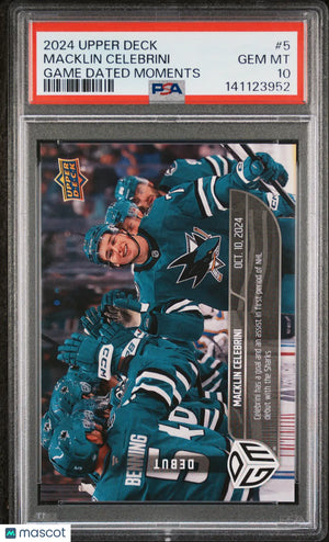 2024 Upper Deck Game Dated Moments Macklin Celebrini  /1199 PSA 10 