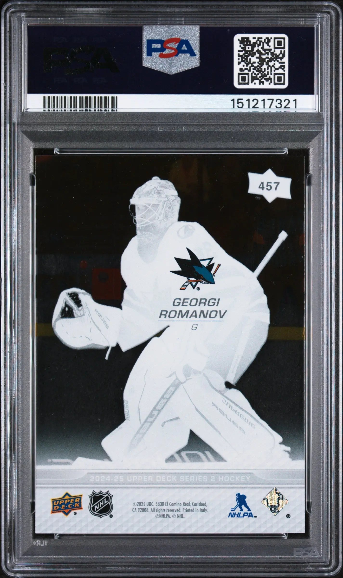 2024 Upper Deck Georgi Romanov #457 Clear Cut PSA 10 