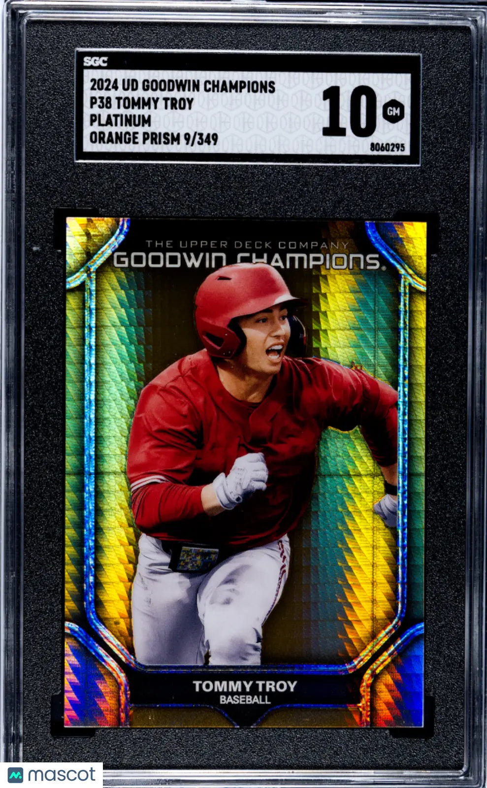 2024 Upper Deck Goodwin Champions Tommy Troy Platinum Orange Prism SGC 10 /349 