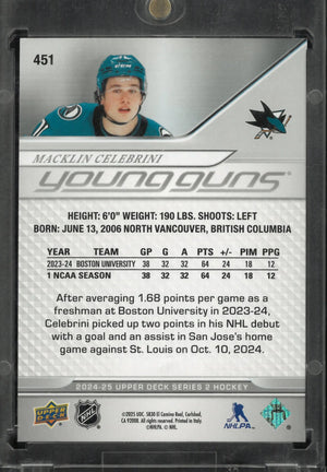 2024 Upper Deck Macklin Celebrini Young Guns 