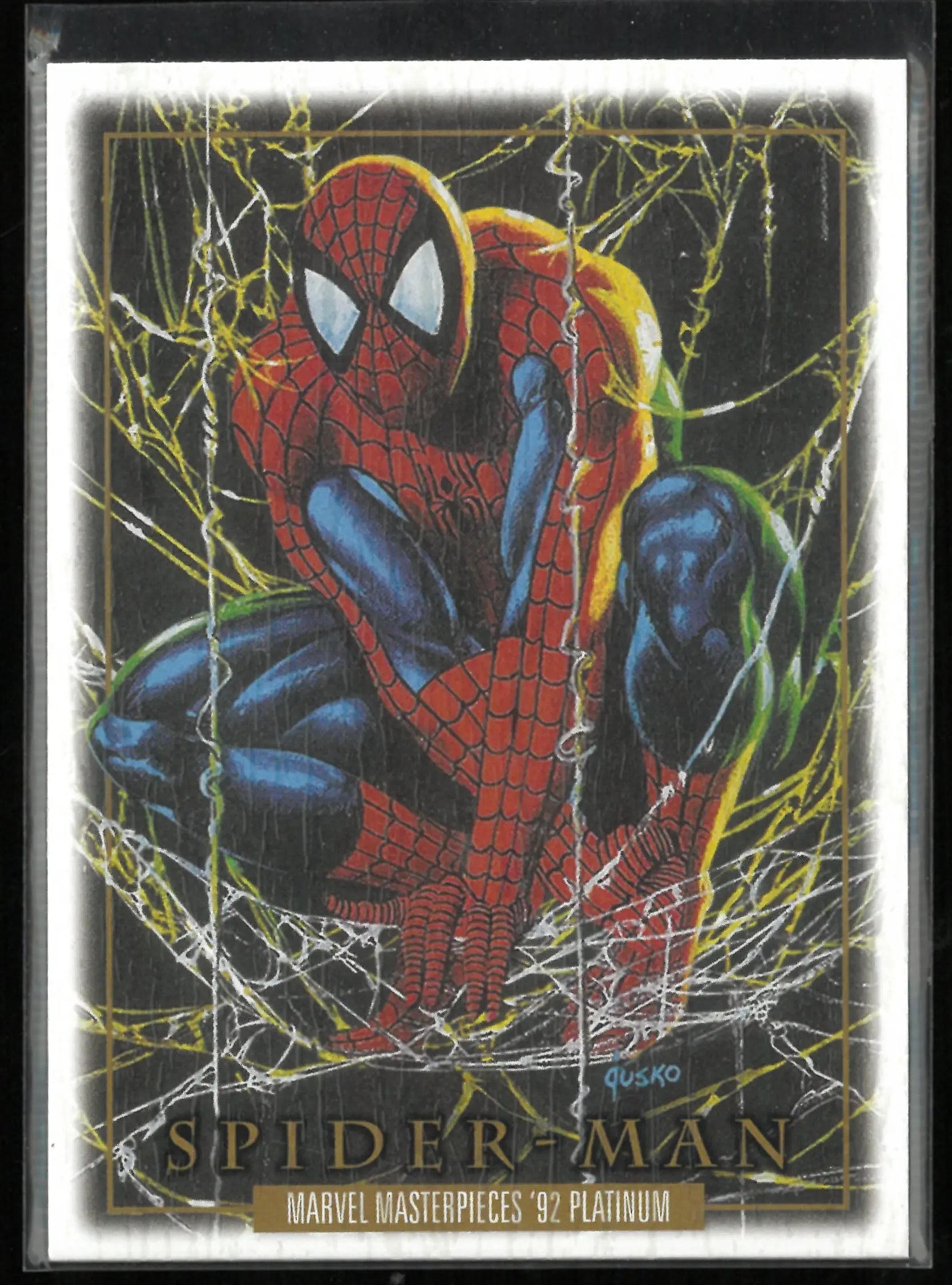 2024 Upper Deck Marvel Masterpieces '92 Platinum Spider-Man Wood 