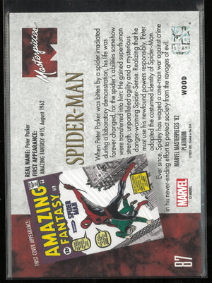 2024 Upper Deck Marvel Masterpieces '92 Platinum Spider-Man Wood 