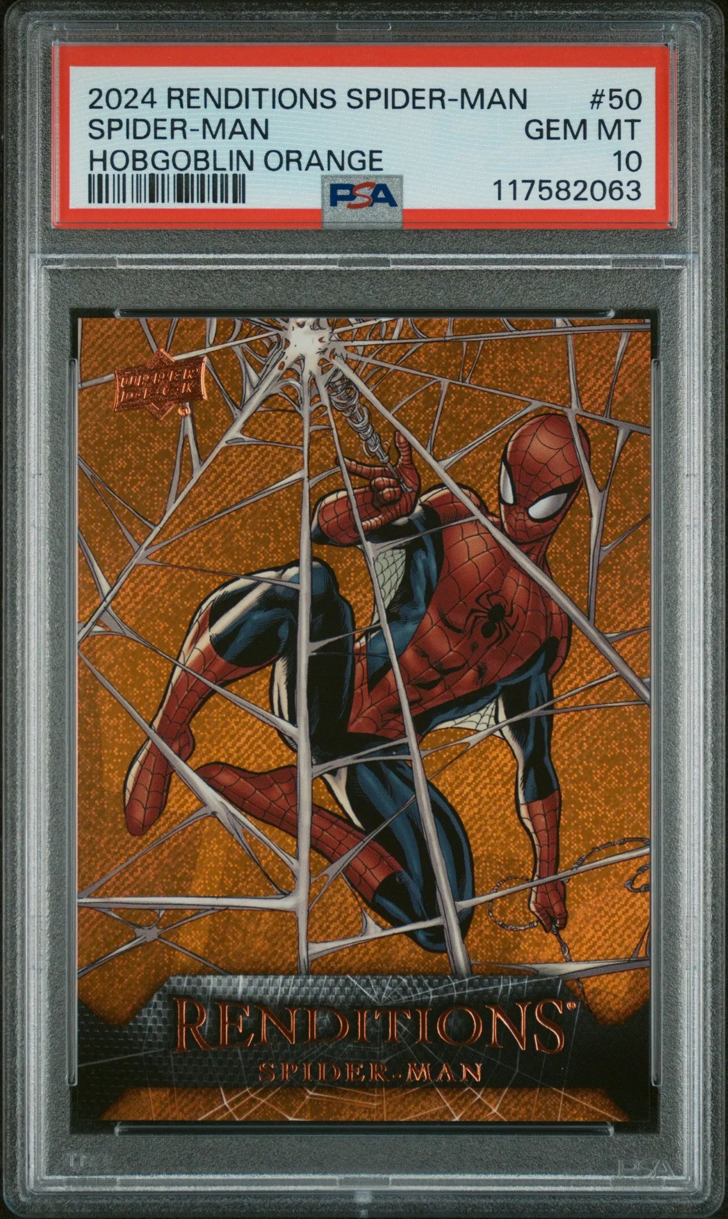 2024 Upper Deck Marvel Renditions Spider-Man Hobgoblin Orange /299 PSA 10 