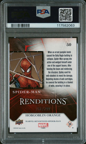 2024 Upper Deck Marvel Renditions Spider-Man Hobgoblin Orange /299 PSA 10 