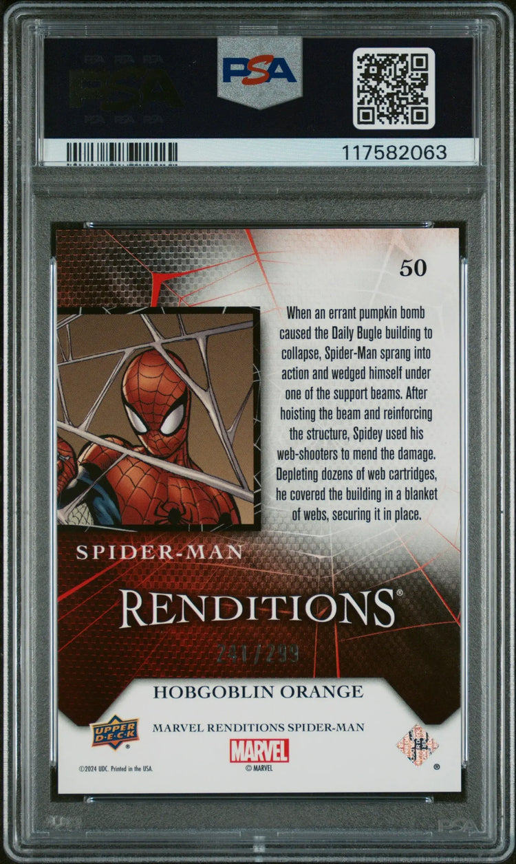 2024 Upper Deck Marvel Renditions Spider-Man Hobgoblin Orange /299 PSA 10 