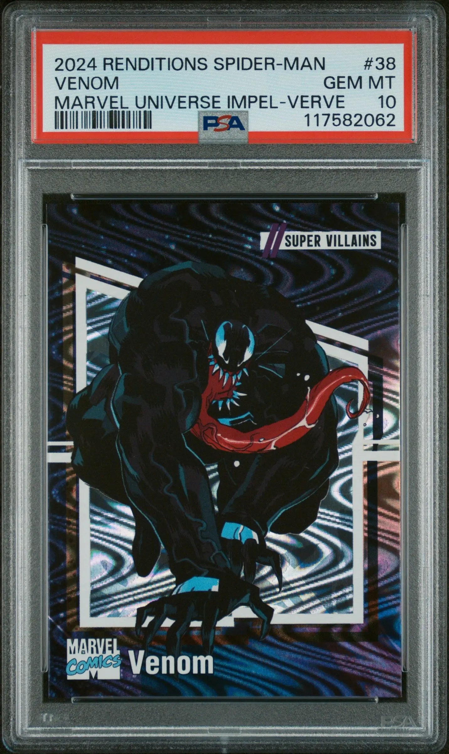 2024 Upper Deck Marvel Renditions Spider-Man Marvel Univ. Venom Impel /90 PSA 10 