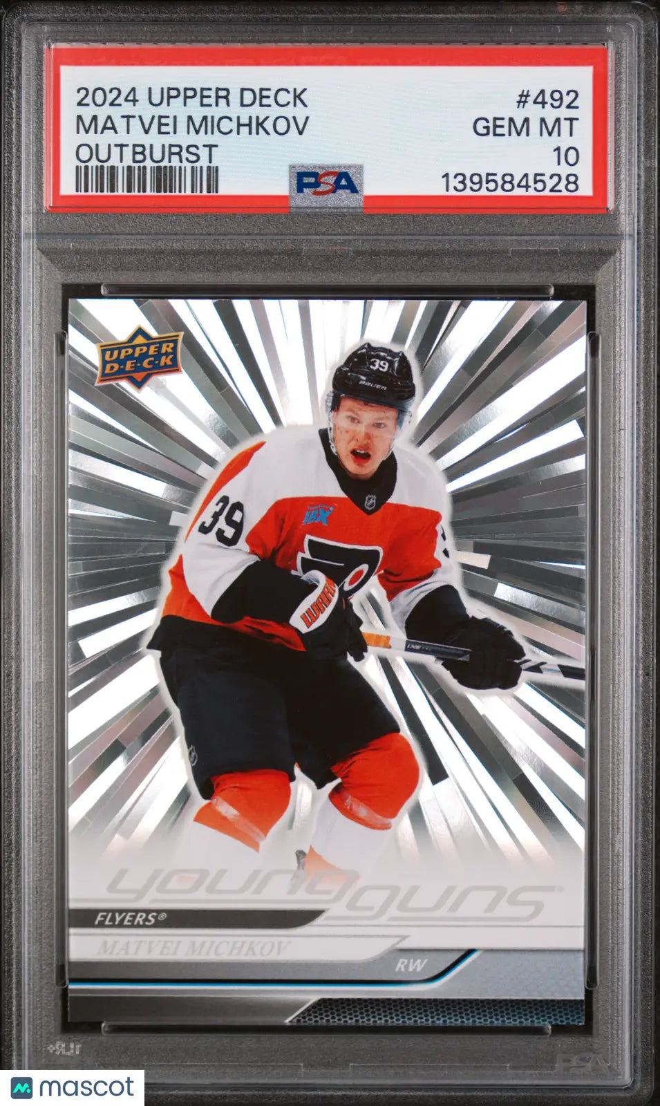 2024 Upper Deck Matvei Michkov #492 Outburst PSA 10 