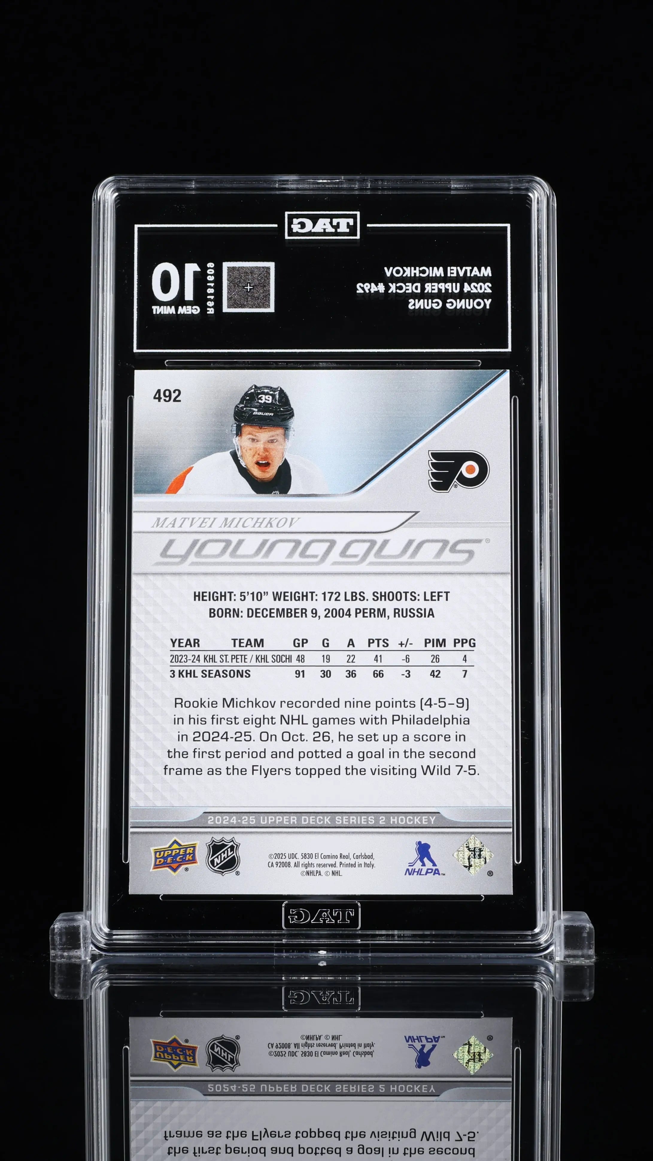 2024 Upper Deck Matvei Michkov #492 TAG 10 