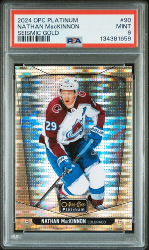 2024 Upper Deck O-Pee-Chee Platinum Nathan Mackinnon Seismic Gold /50 PSA 9 