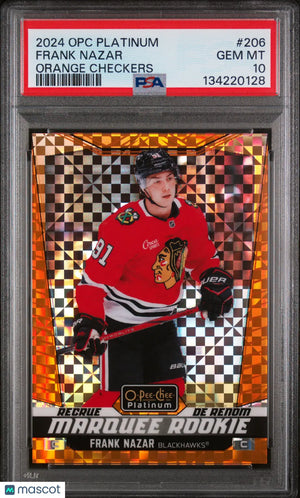 2024 Upper Deck O-Pee-Chee Platinum RC Frank Nazar #206 Orange Checkers PSA 10 