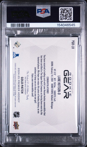 2024 Upper Deck Premier Premier Rookie Patch Lane Hutson Gold /25 PSA 9 