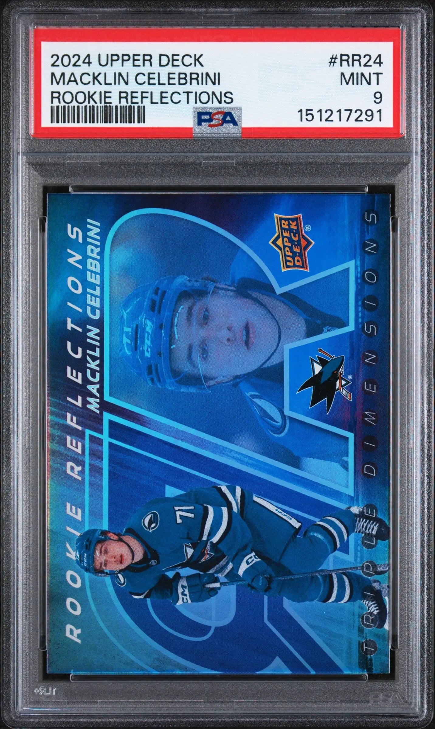 2024 Upper Deck Rookie Reflections Macklin Celebrini RC PSA 9 