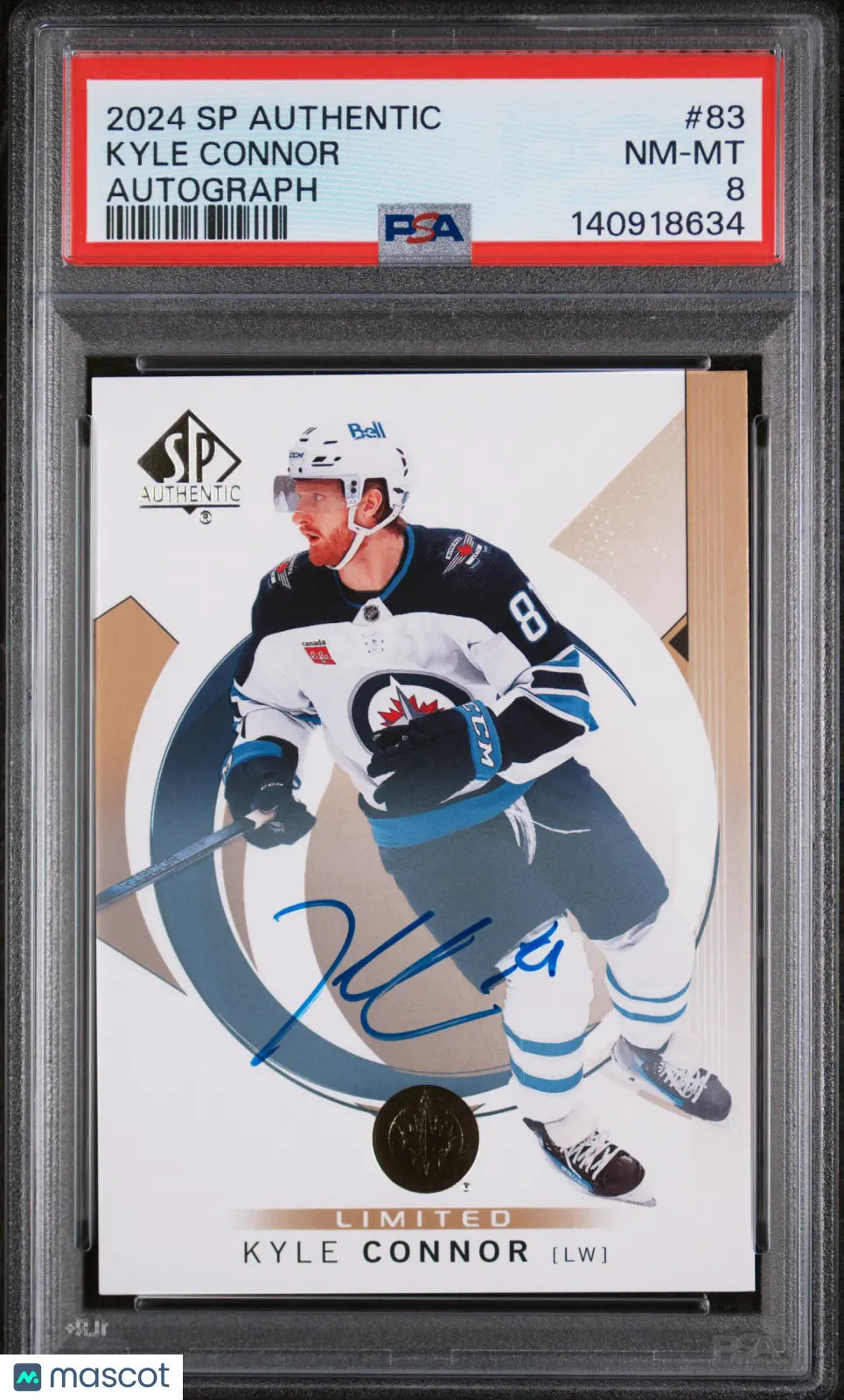 2024 Upper Deck SP Authentic Kyle Connor #83 Autograph PSA 8 
