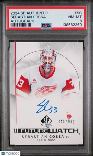 2024 Upper Deck SP Authentic Sebastian Cossa Autograph Auto /999 PSA 8 