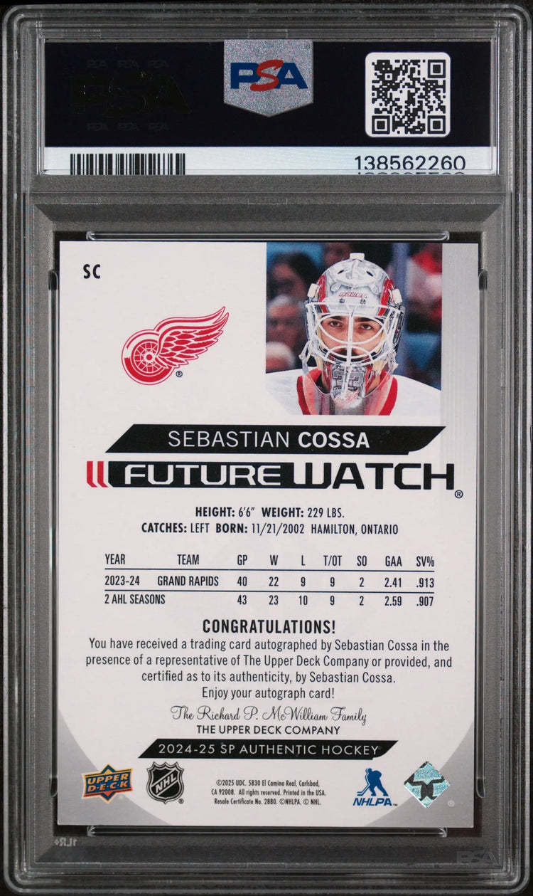 2024 Upper Deck SP Authentic Sebastian Cossa Autograph Auto /999 PSA 8 