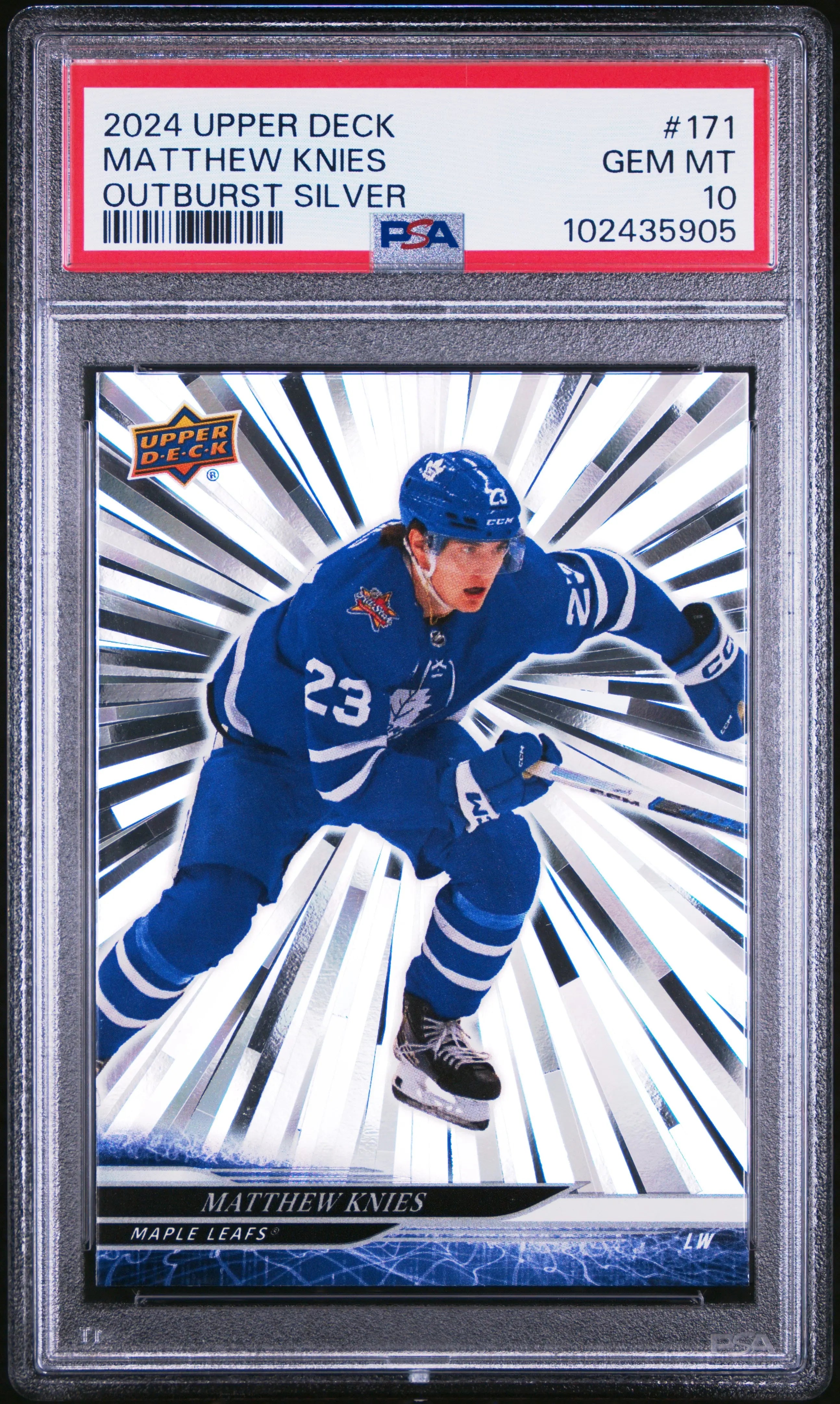 2024 Upper Deck Series 1 Matthew Knies Outburst PSA 10 