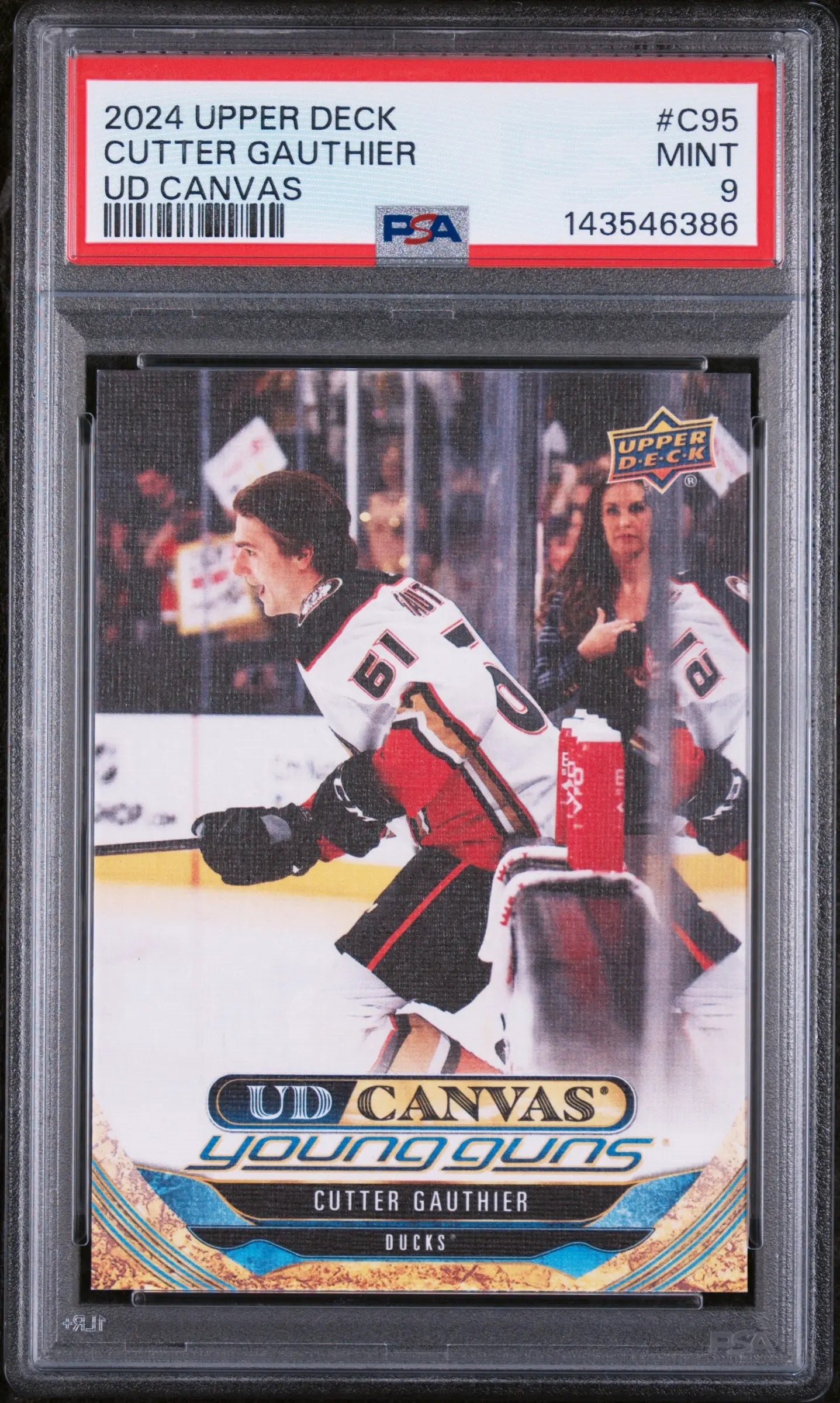 2024 Upper Deck Series 1 UD Canvas Young Guns Rookie Cutter Gauthier RC PSA 9 