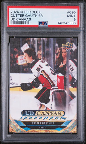 2024 Upper Deck Series 1 UD Canvas Young Guns Rookie Cutter Gauthier RC PSA 9 