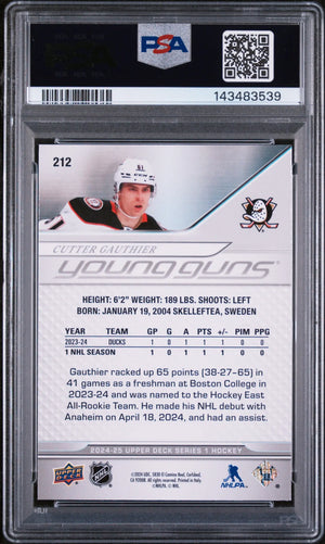 2024 Upper Deck Series 1  Young Guns Rookie Cutter Gauthier RC PSA 9 