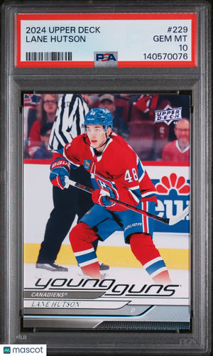 2024 Upper Deck Series 1 Young Guns Rookie Lane Hutson RC PSA 10 