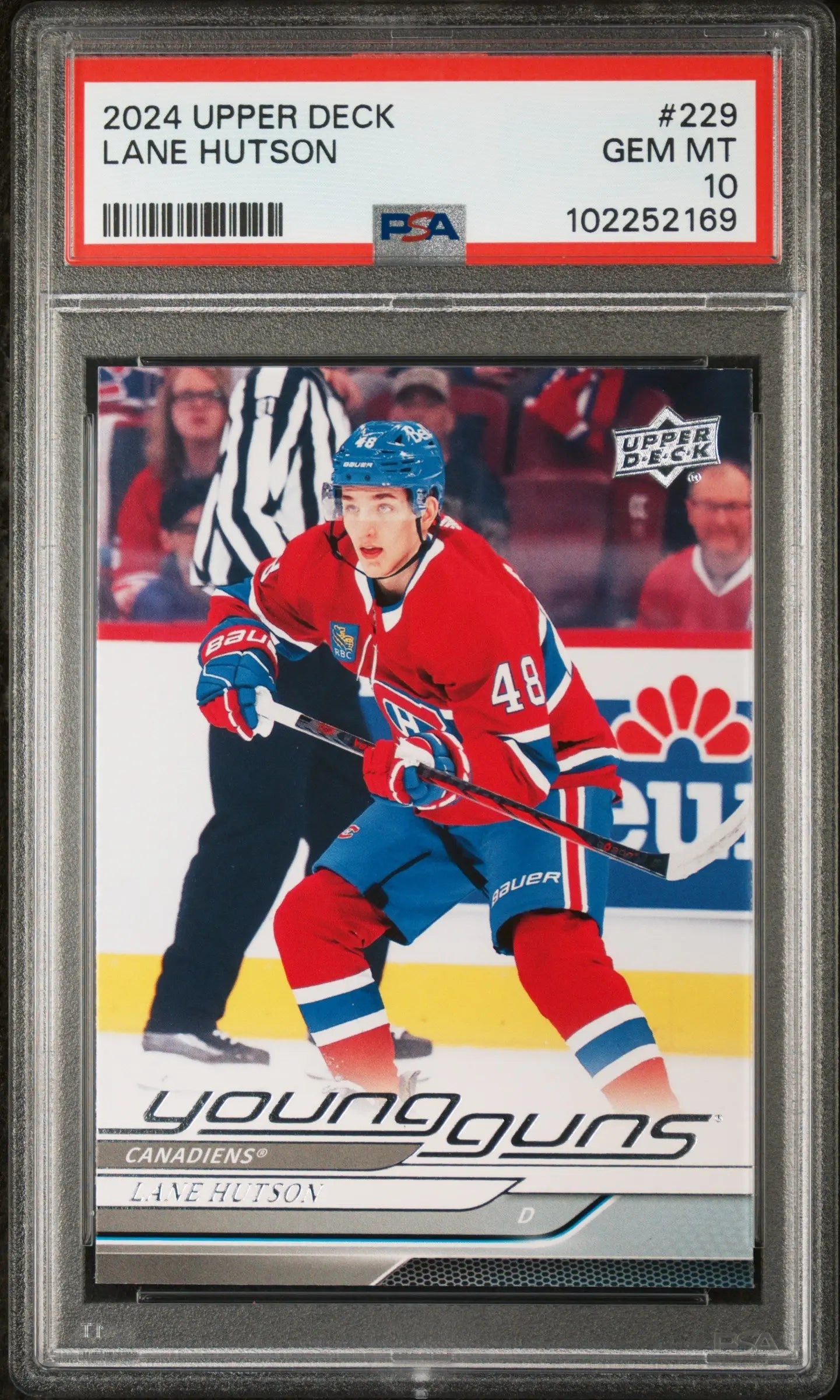 2024 Upper Deck Series 1 Young Guns Rookie Lane Hutson RC PSA 10 