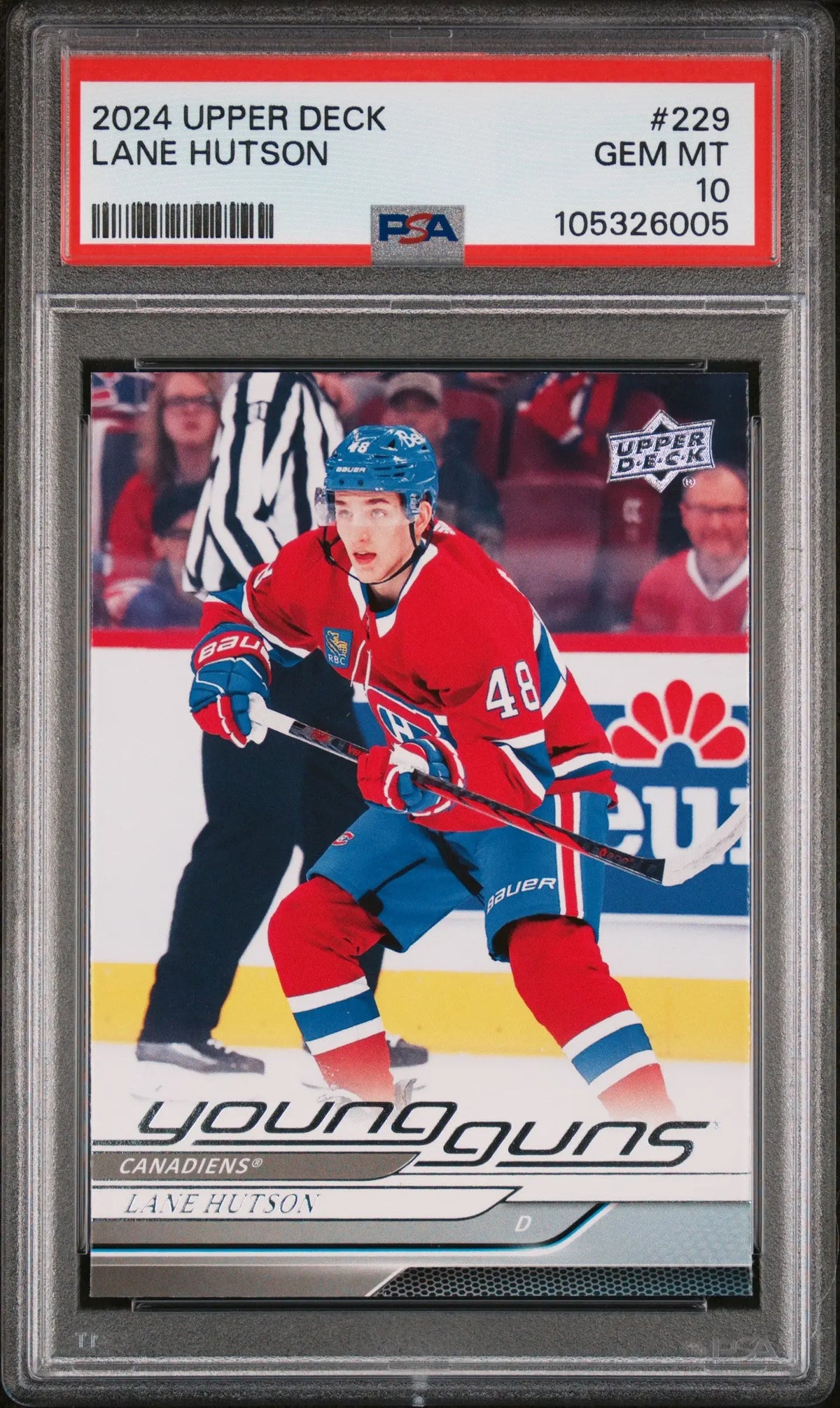 2024 Upper Deck Series 1 Young Guns Rookie Lane Hutson RC PSA 10 