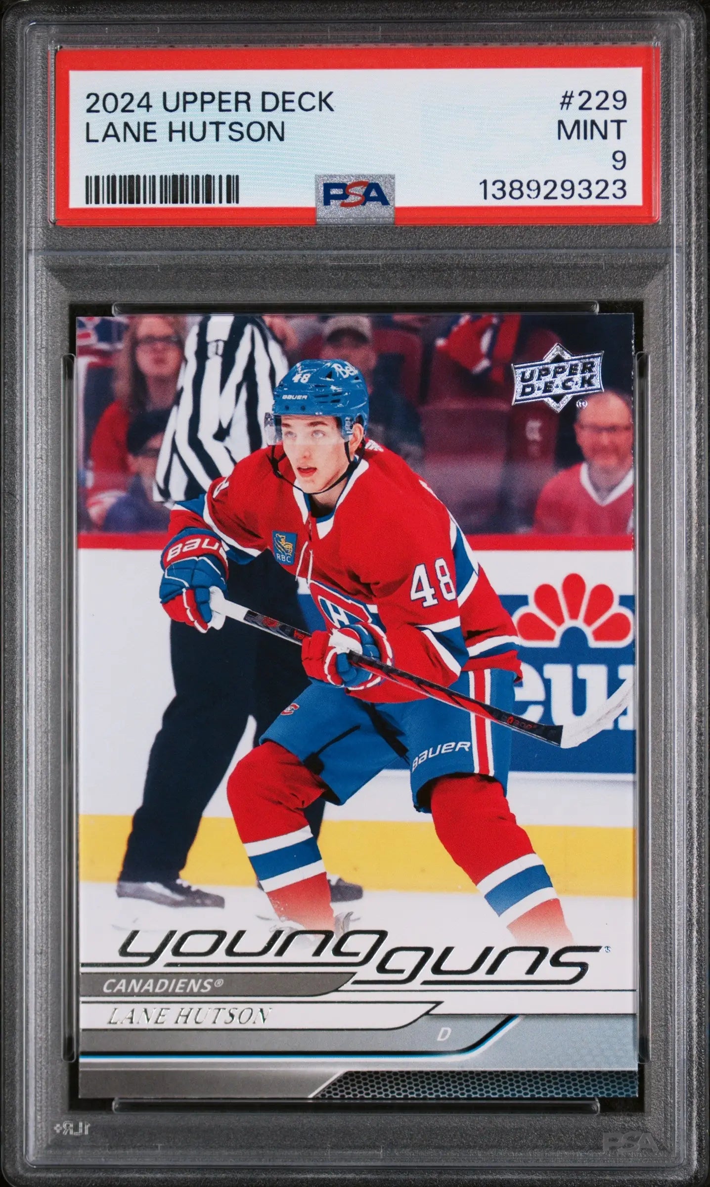 2024 Upper Deck Series 1 Young Guns Rookie Lane Hutson RC PSA 9 