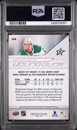 2024 Upper Deck Series 1 Young Guns Rookie Logan Stankoven RC PSA 8 