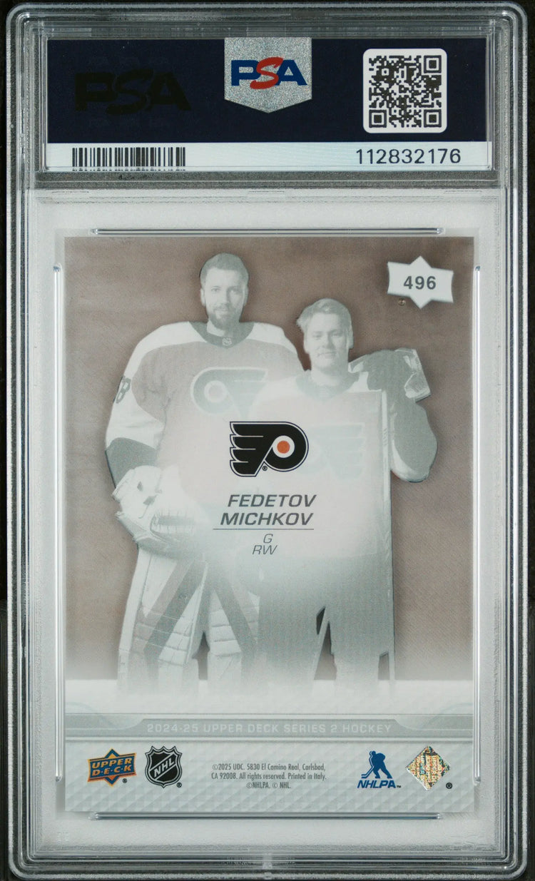 2024 Upper Deck Series 2 Fedotov Michkov Young Guns Teammates RC Clear Cut PSA 9 