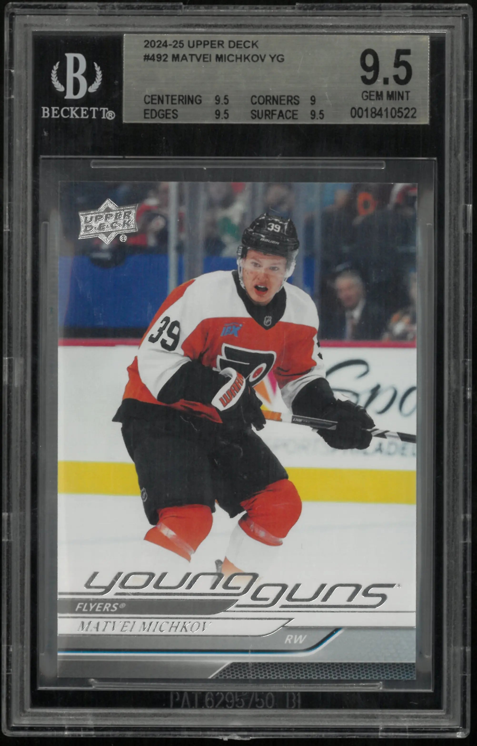 2024 Upper Deck Series 2 Matvei Michkov Young Guns RC Rookie BGS 9.5 