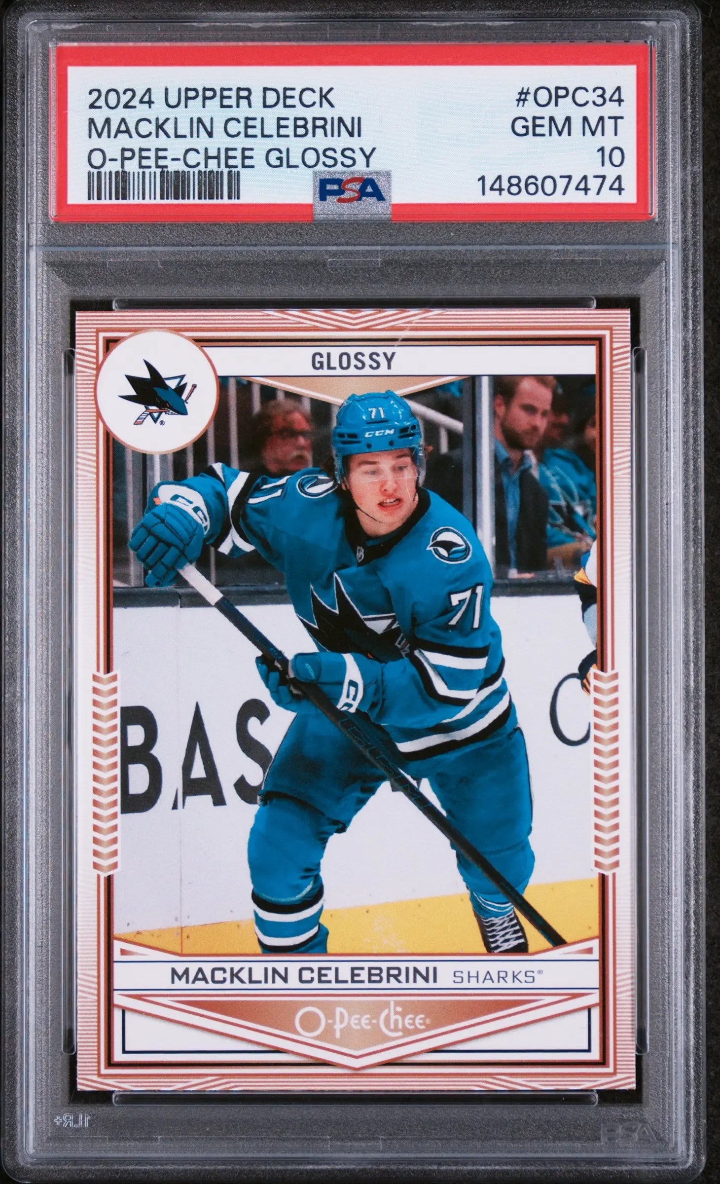 2024 Upper Deck Series 2 O-Pee-Chee Glossy Rookie Macklin Celebrini RC PSA 10 